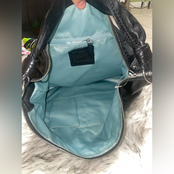 Vintage Coach🖤Black hobo bag slouch purse work bag travel bag - Picture 6 of 14